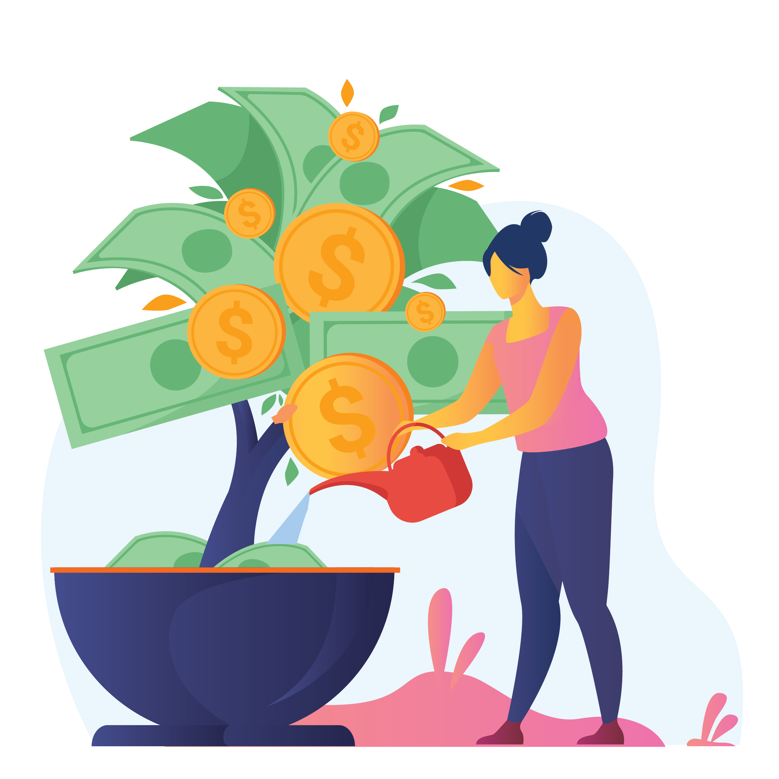 Growing Money Illustration